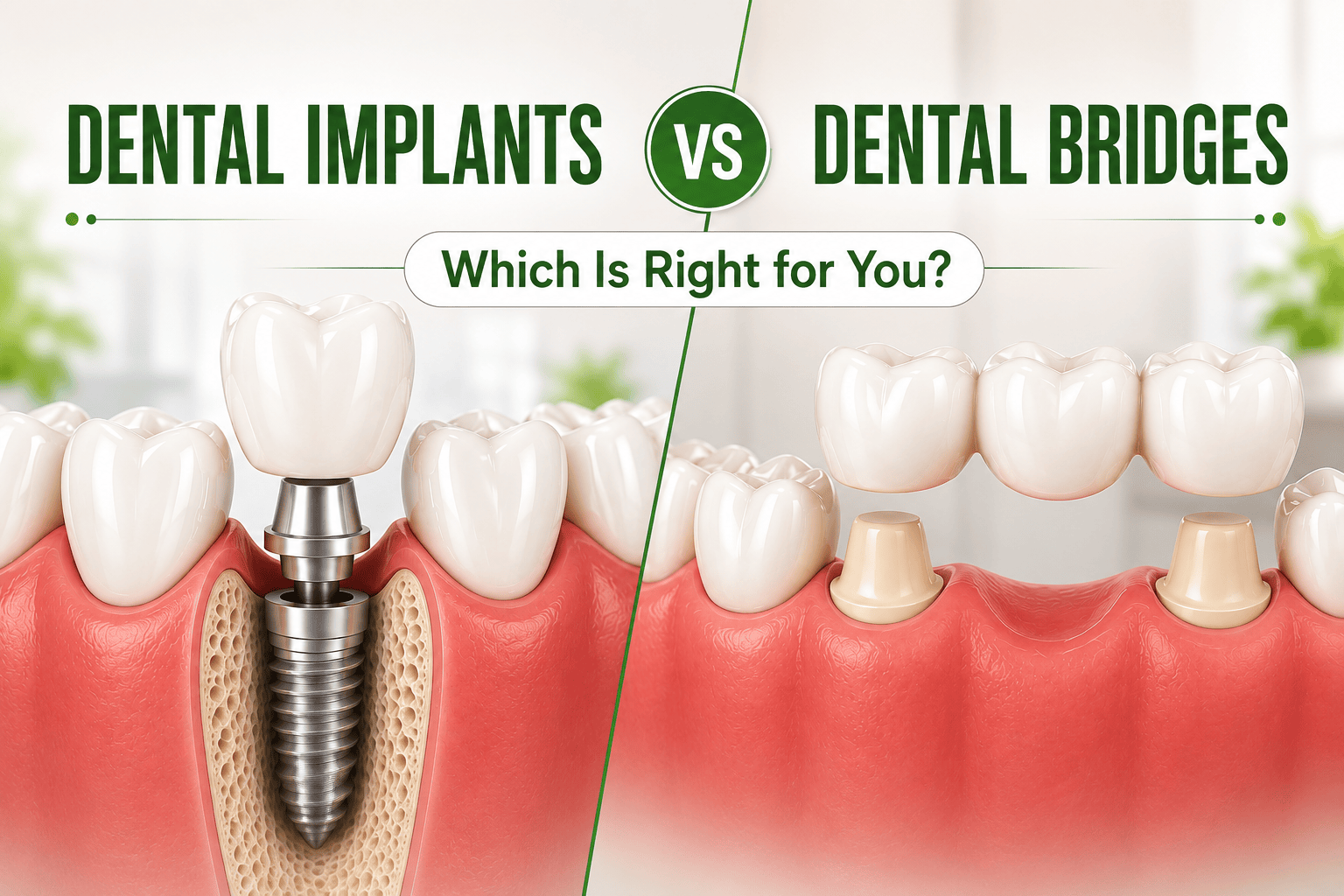 Dental Implants vs. Bridges: Which Is Right for You